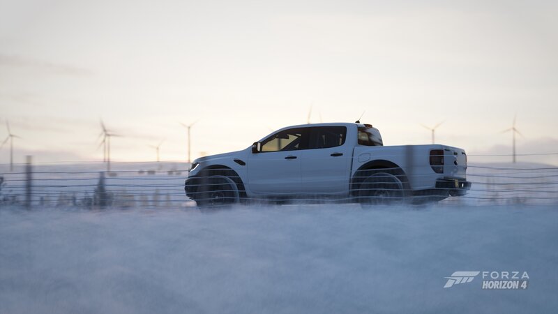White Pickup Truck — Cold, Winter