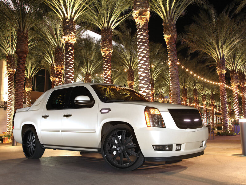 White Pickup Truck — Dramatic, Night