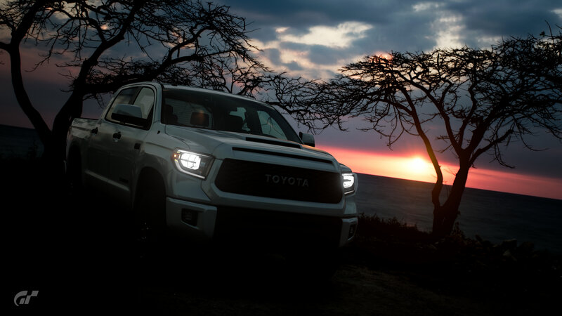 White Pickup Truck — Dramatic, Sunset, Digital Art