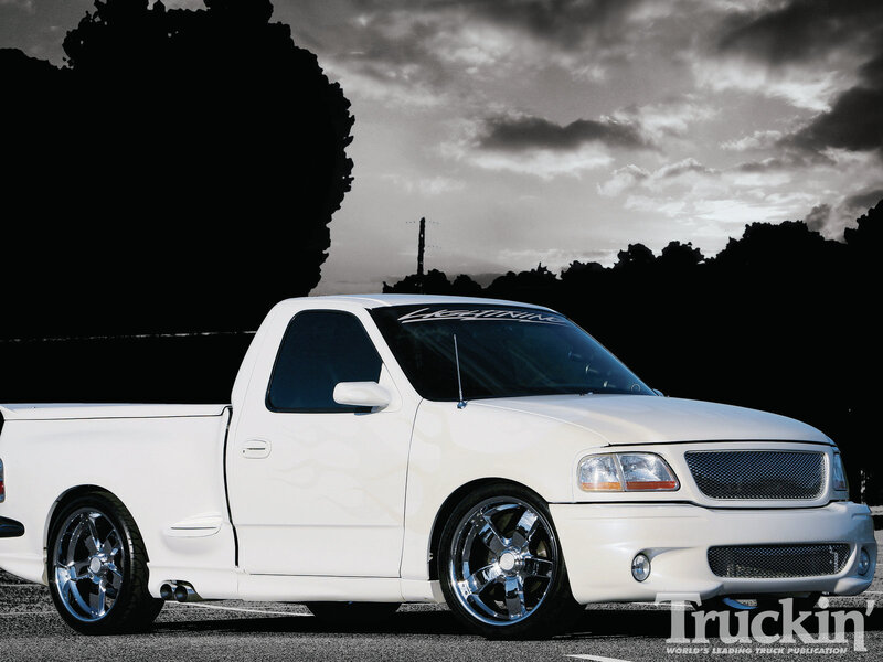 White Pickup Truck — Dramatic