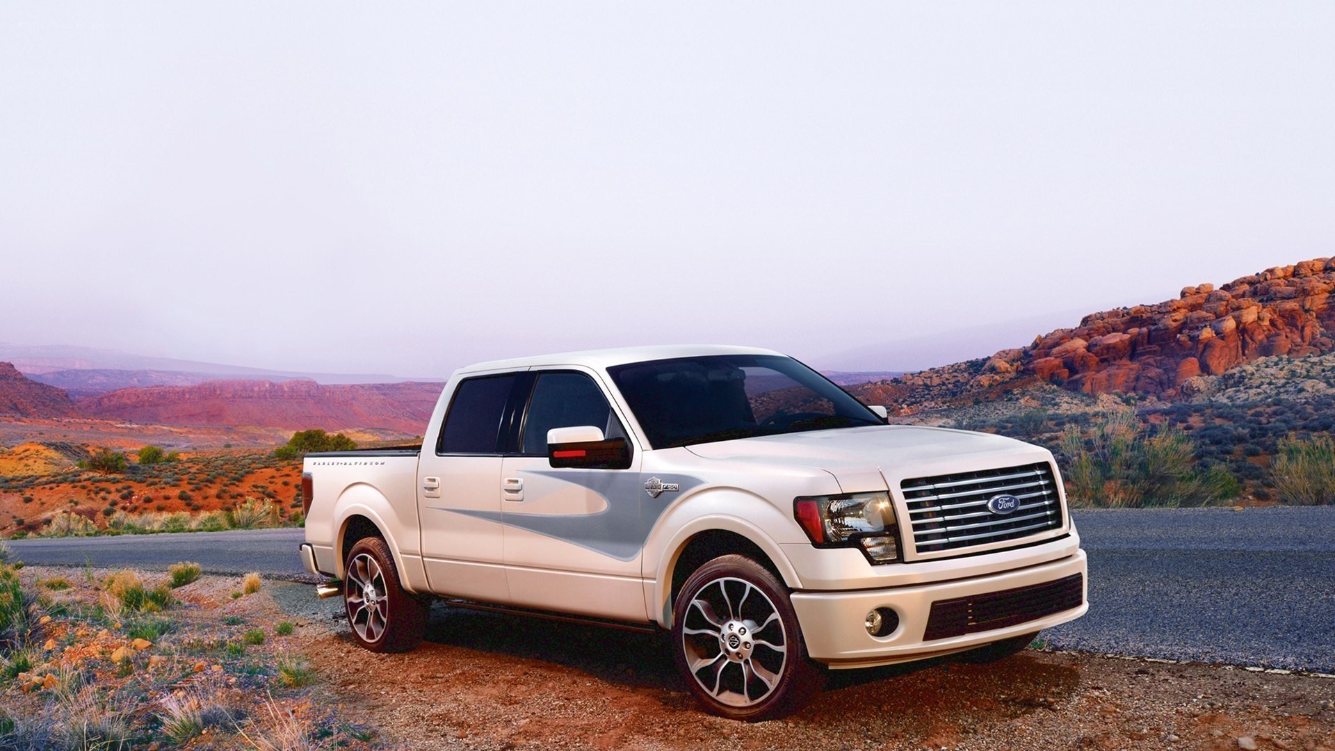white pickup truck in desert