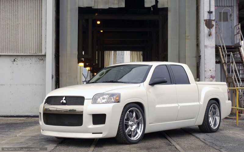 White Pickup Truck — Neutral, Photograph, Industrial Building