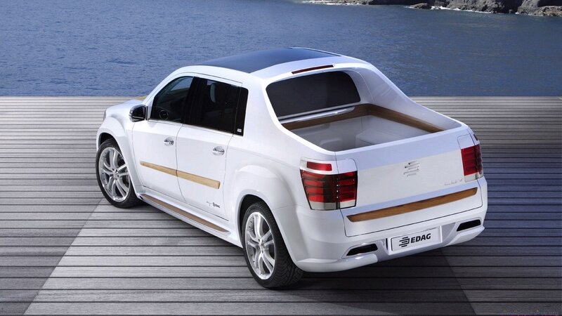 white pickup truck on dock
