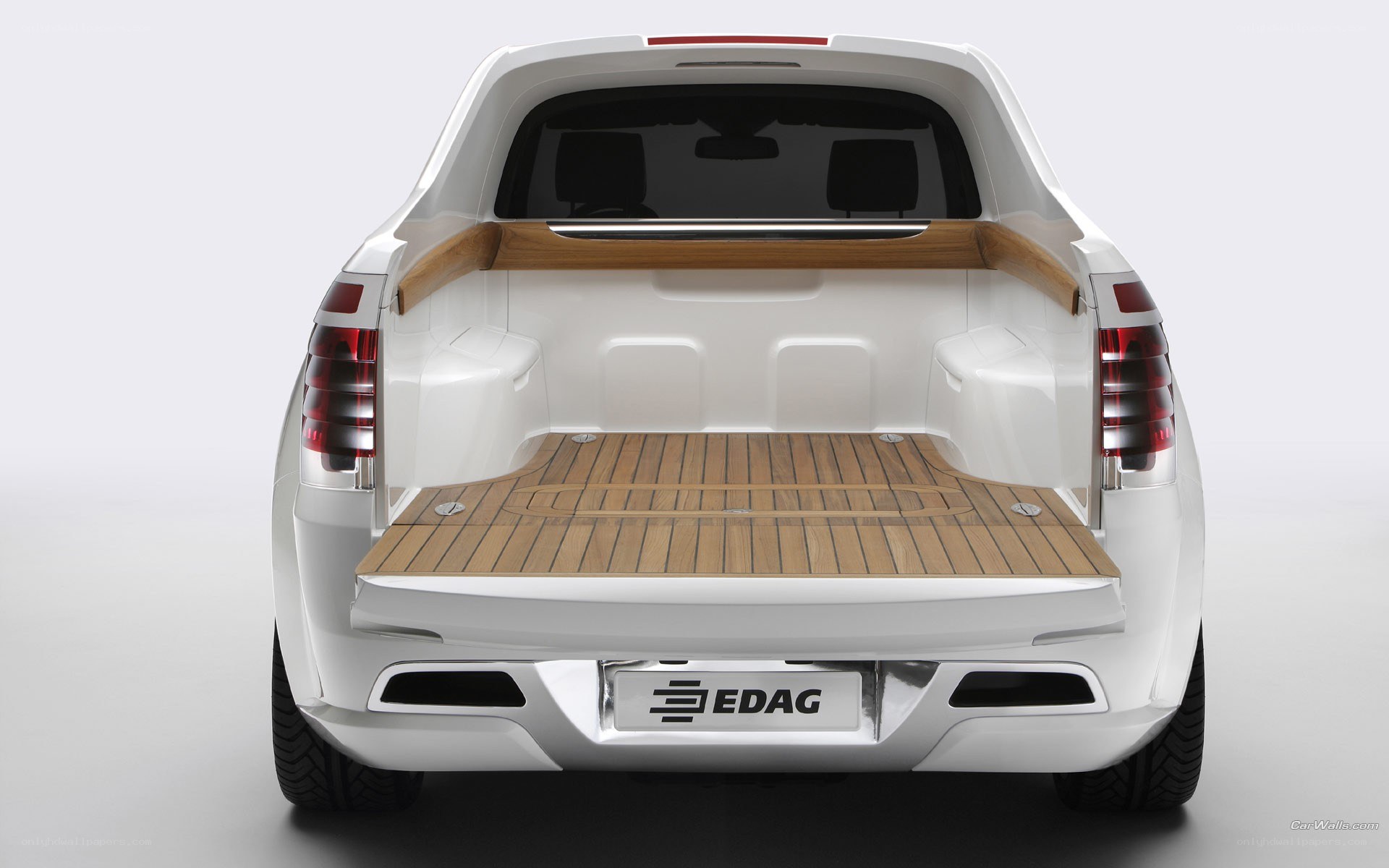 white pickup truck rear view