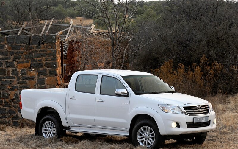 White Pickup Truck — Rural, Afternoon