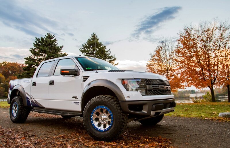 White Pickup Truck — Serene, Autumn