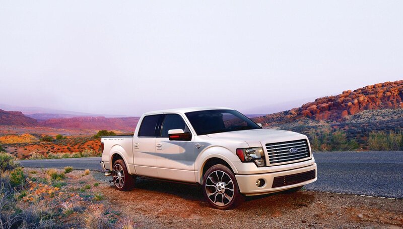 White Pickup Truck — Serene, Sunset