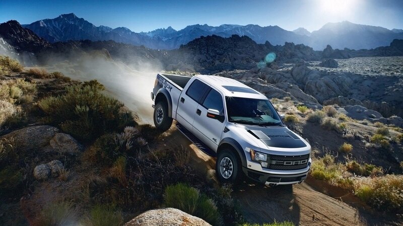 White Pickup Truck — Silver, Dramatic