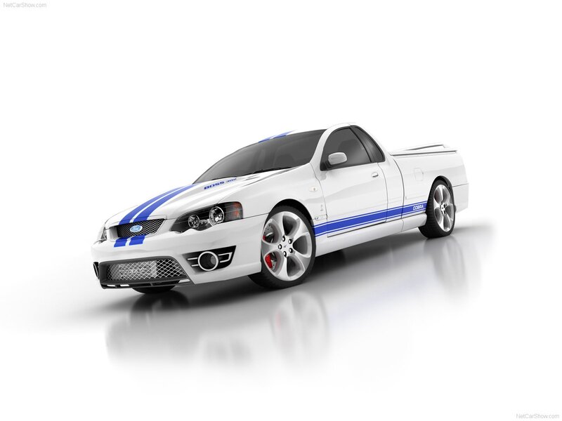 white pickup truck with blue stripes