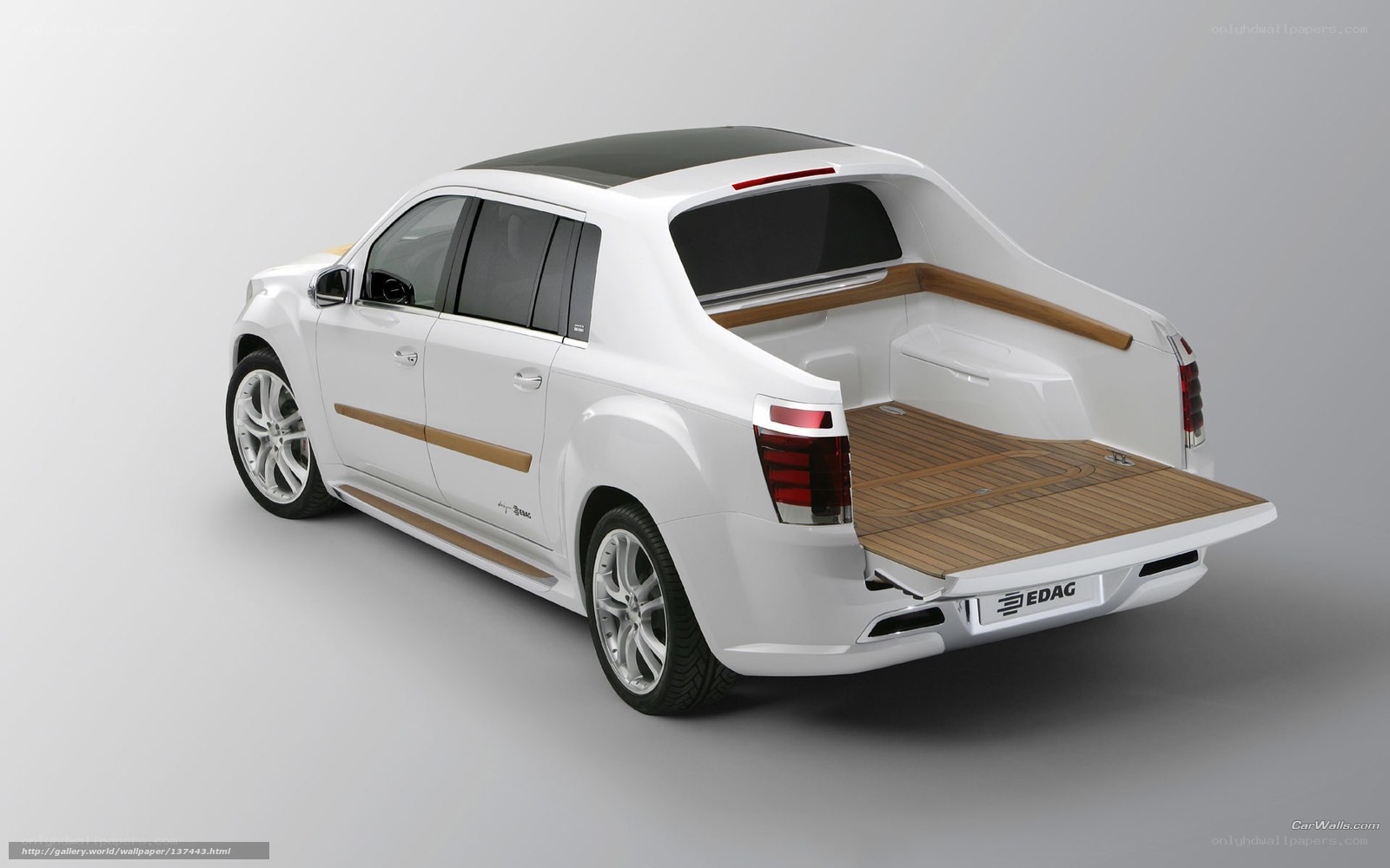 white pickup truck with wood bed