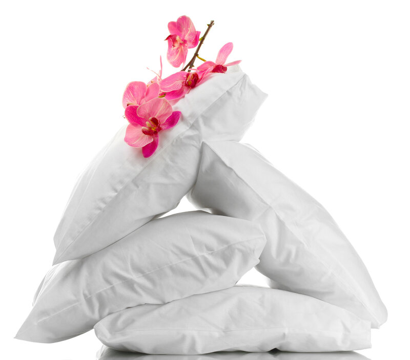 White Pillows with Flowers
