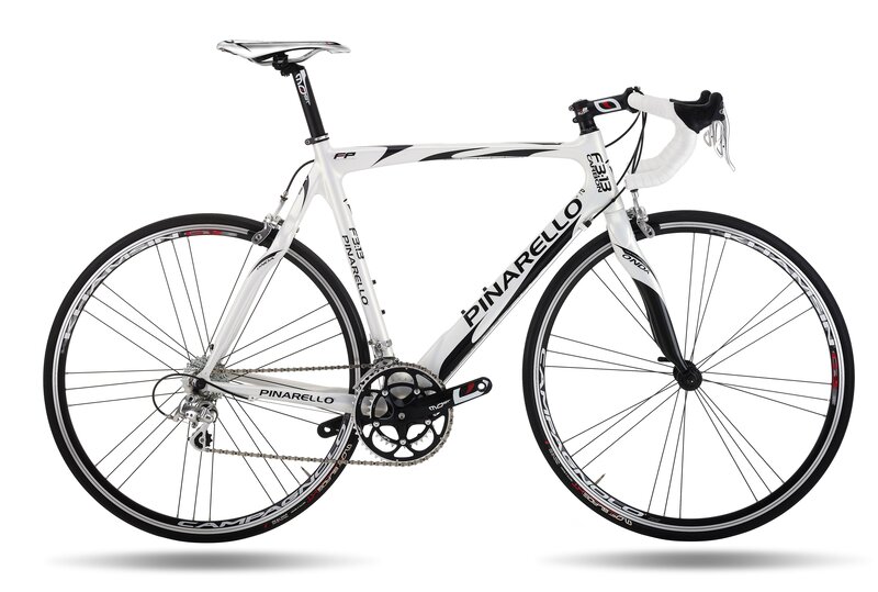 white pinarello road bicycle