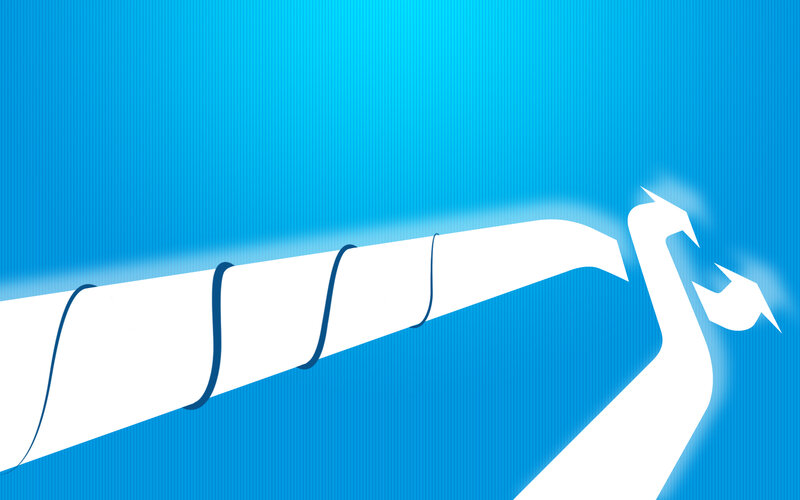 white pipe on blue background