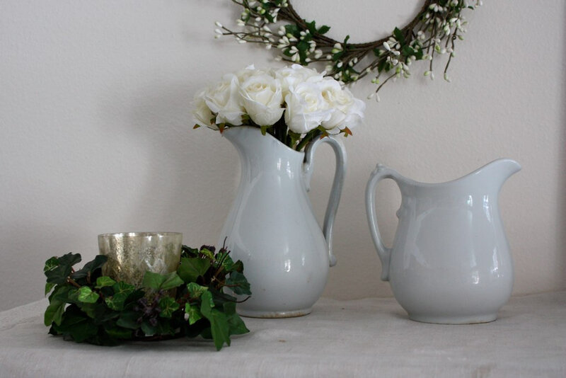 White Pitchers and Flowers