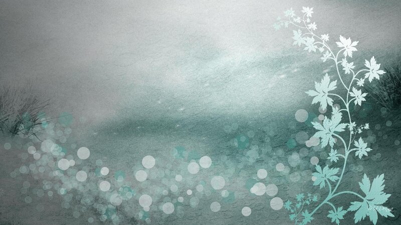 White Plant Silhouette — Teal, Serene