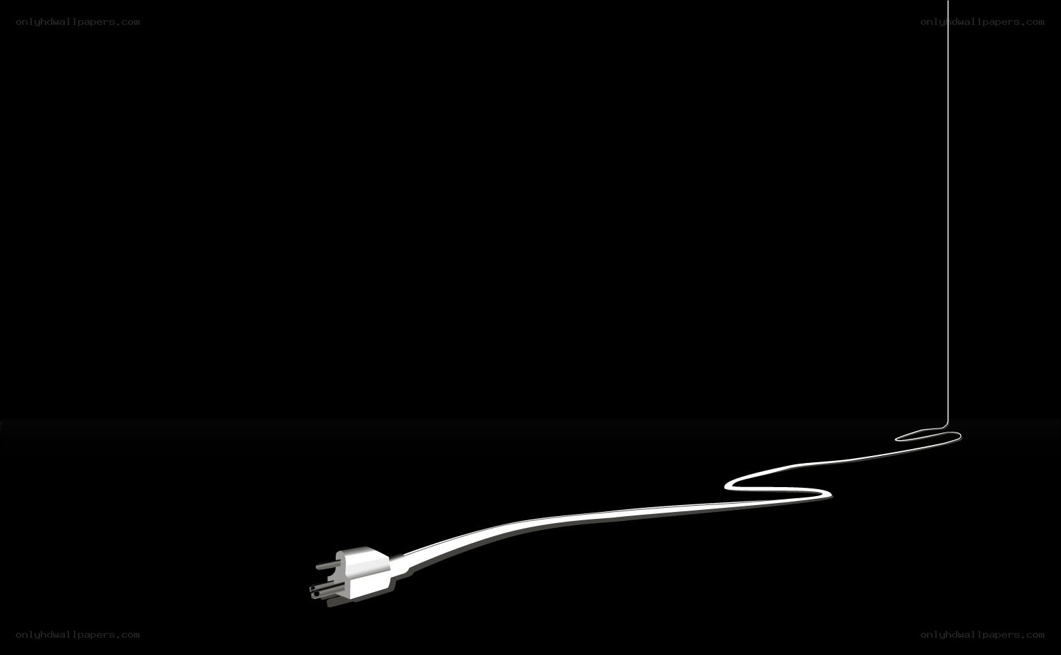 white plug on black background