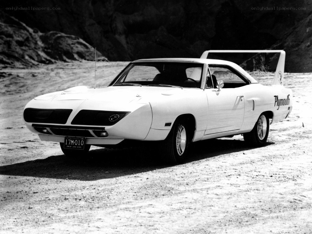 White Plymouth Superbird car