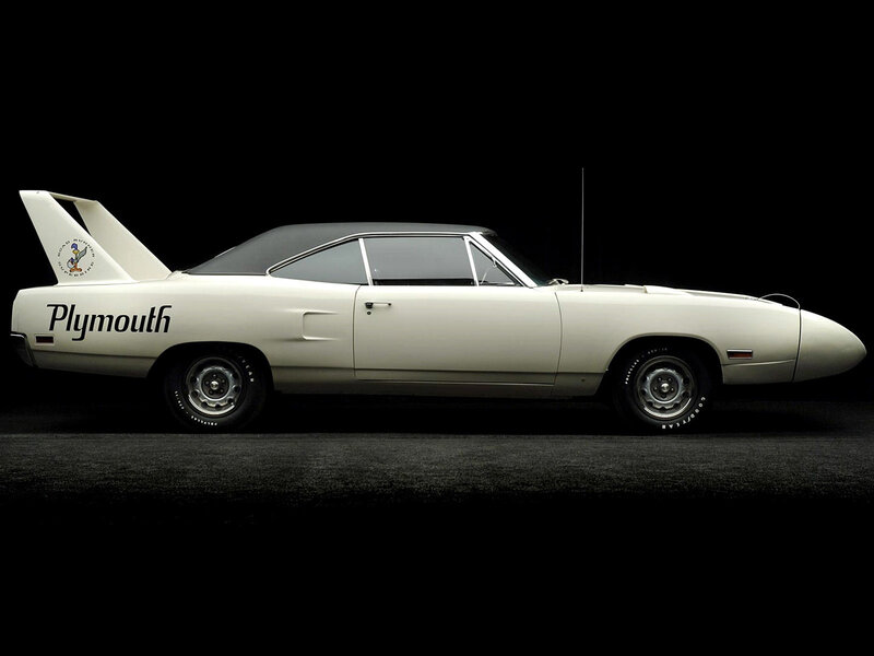 White Plymouth Superbird — Dramatic, Photograph, Car