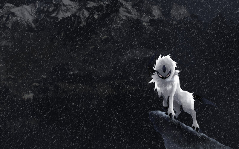 White Pokémon in the rain