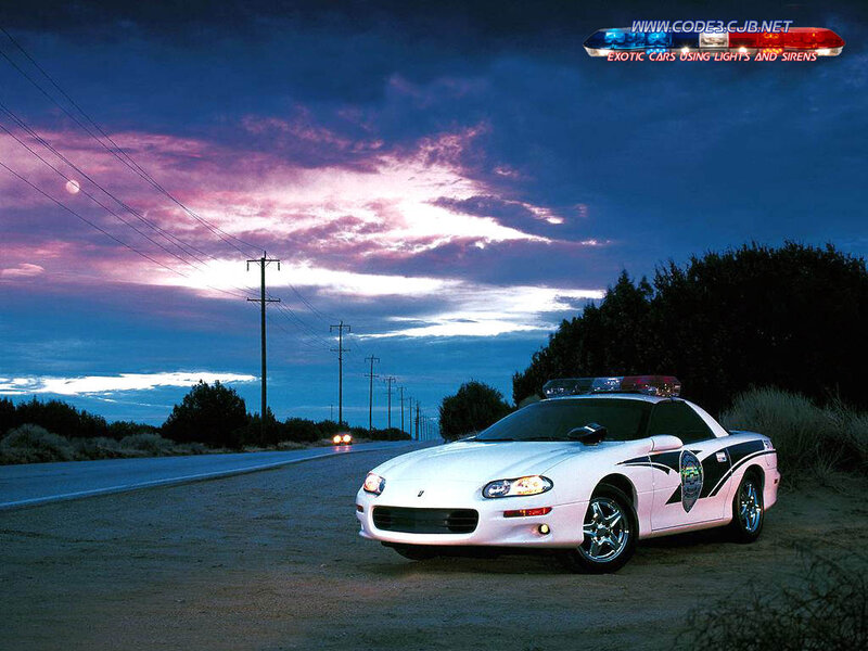 White Police Car — Blue
