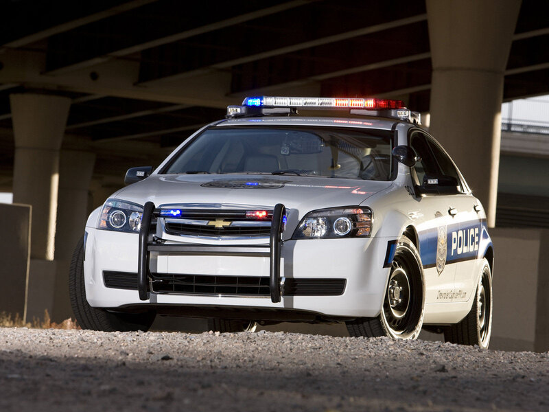 White Police Car — Dramatic, Afternoon