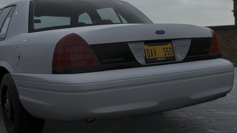 White Police Car — Gray