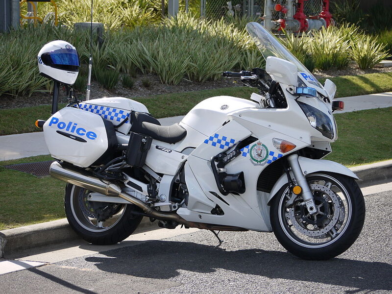 White Police Motorcycle — Calm, Afternoon