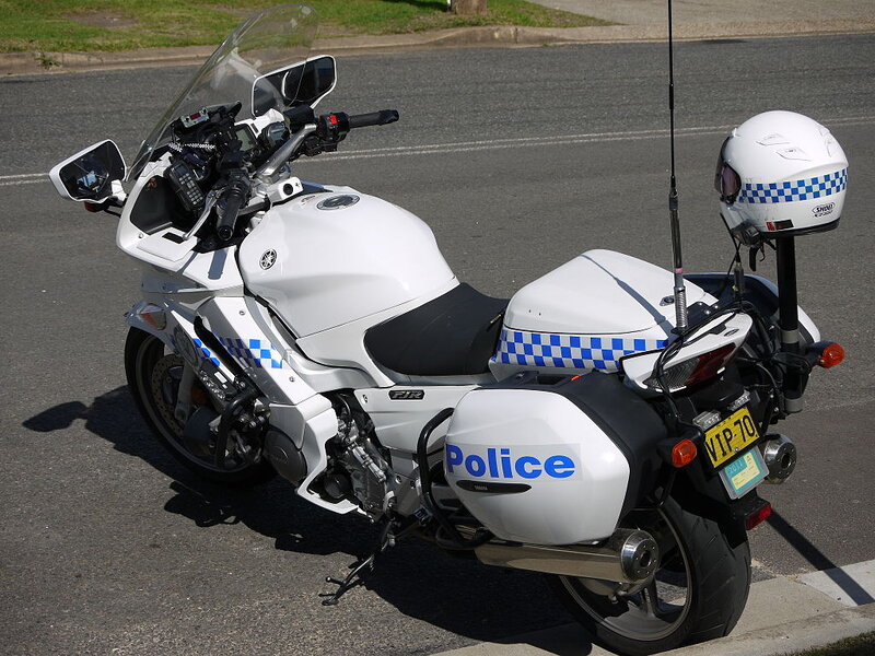 White Police Motorcycle — Neutral, Afternoon