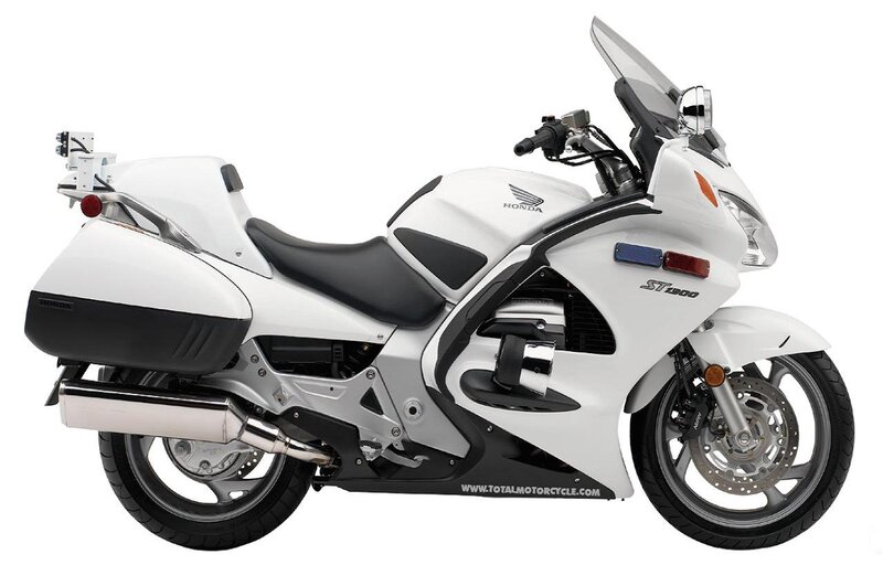 White Police Motorcycle — Neutral, Photograph