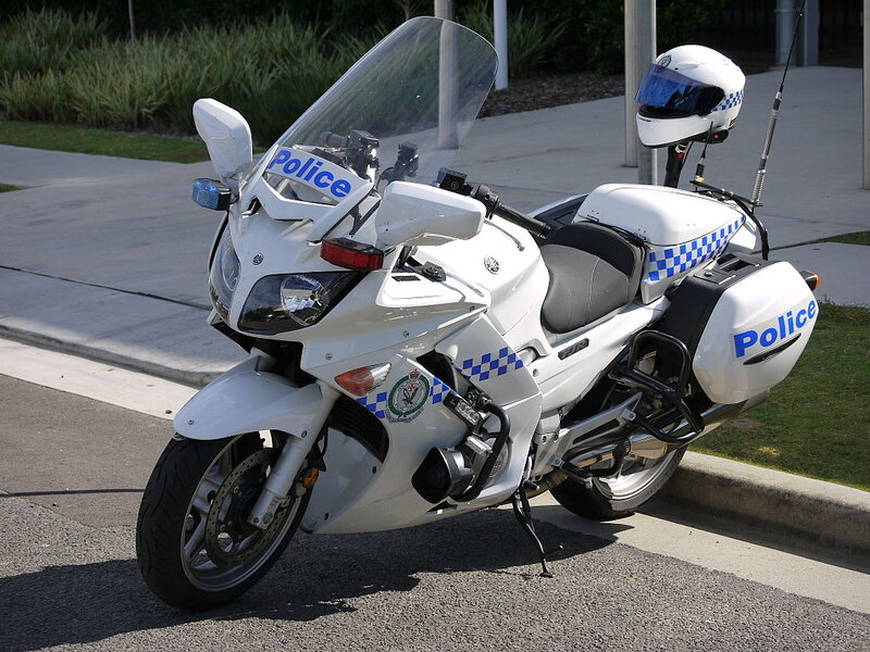 White Police Motorcycle — Neutral
