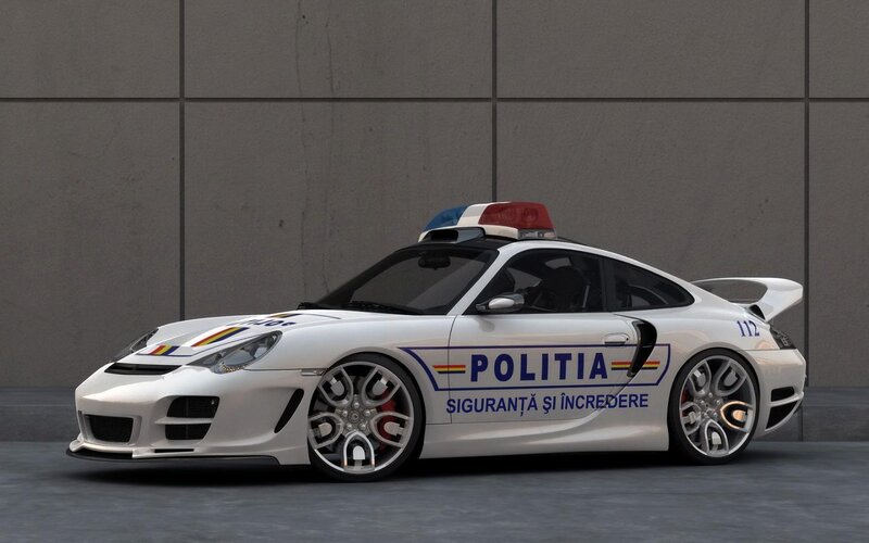 White Police Porsche