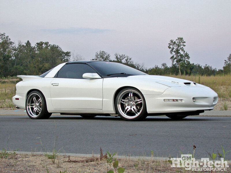 white pontiac firebird sports car