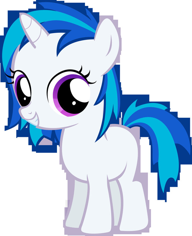 white pony with blue mane