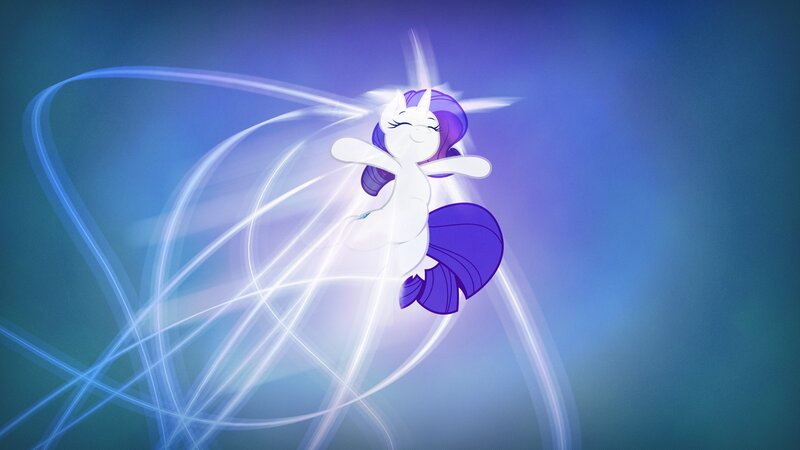 White Pony with Purple Mane — Blue, Serene