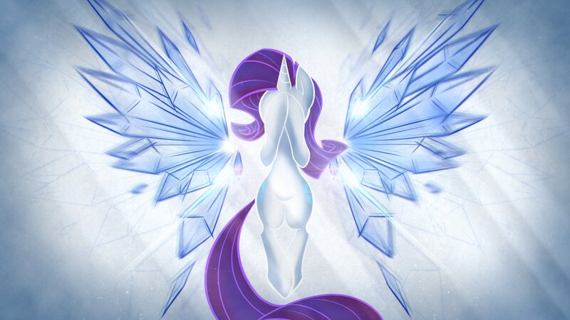 White Pony with Purple Mane — Dramatic, Digital Art