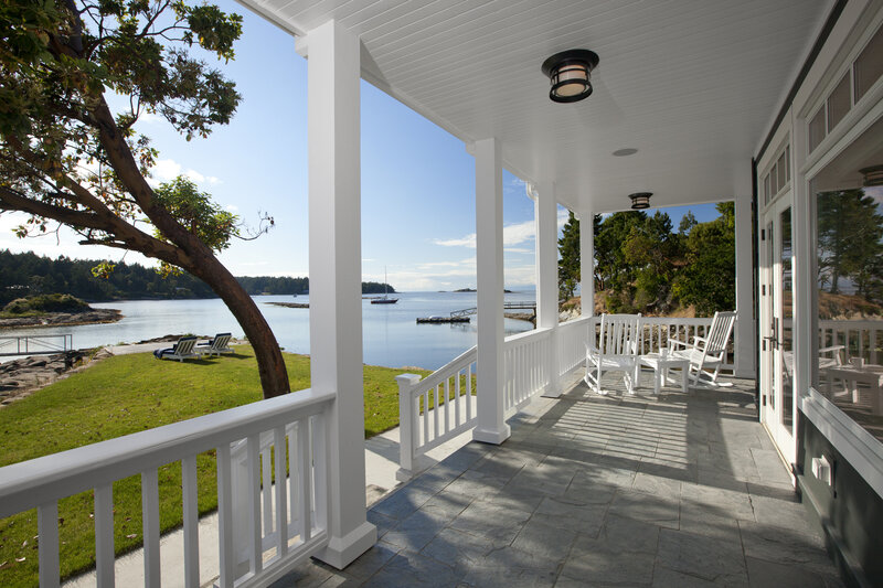 White Porch Overlooking Water