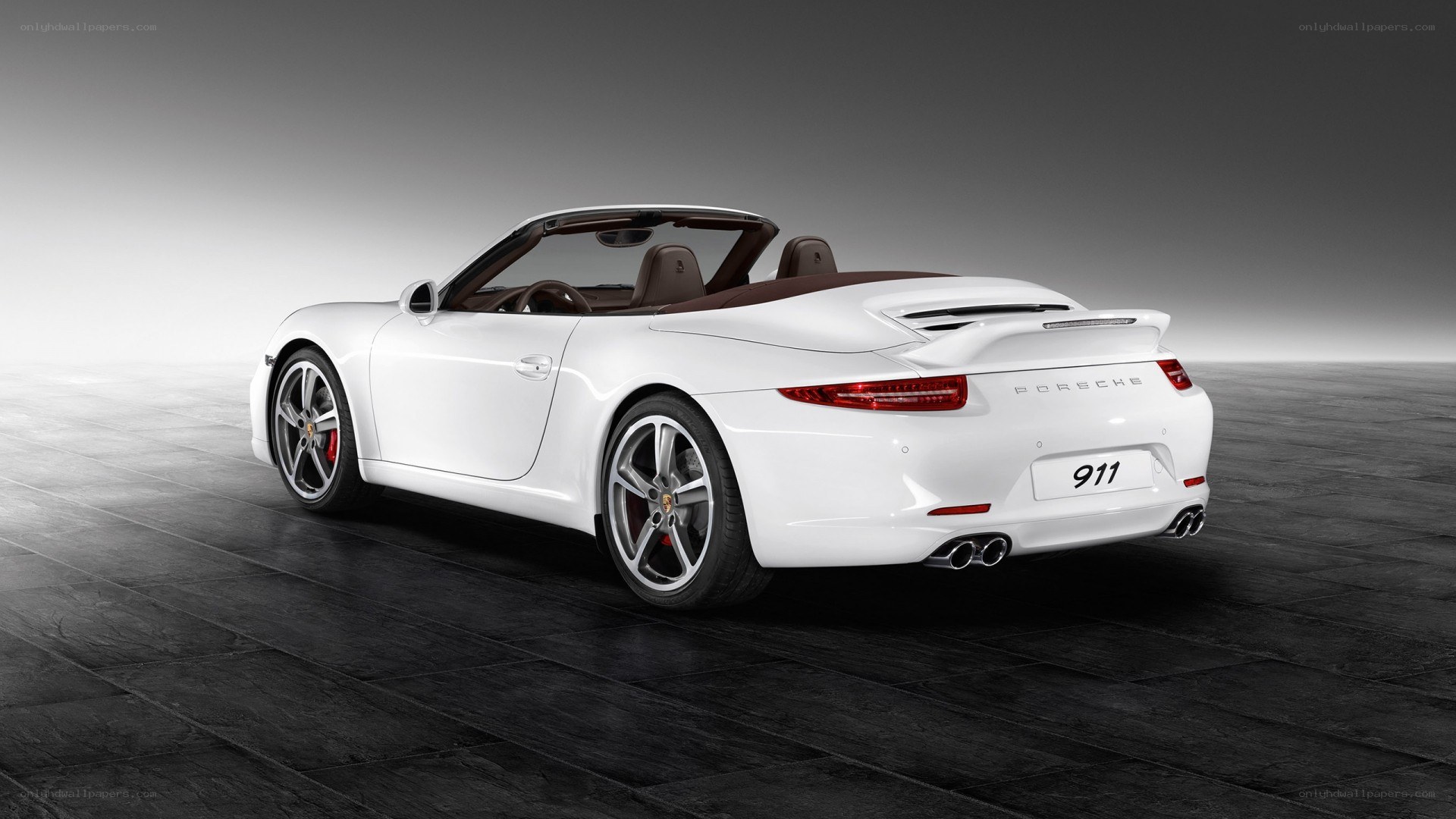White Porsche 911 convertible