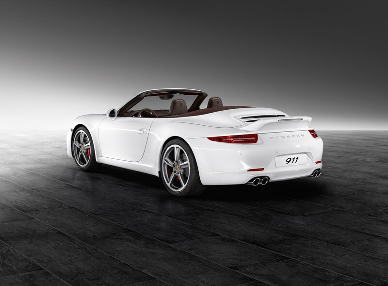 White Porsche 911 convertible