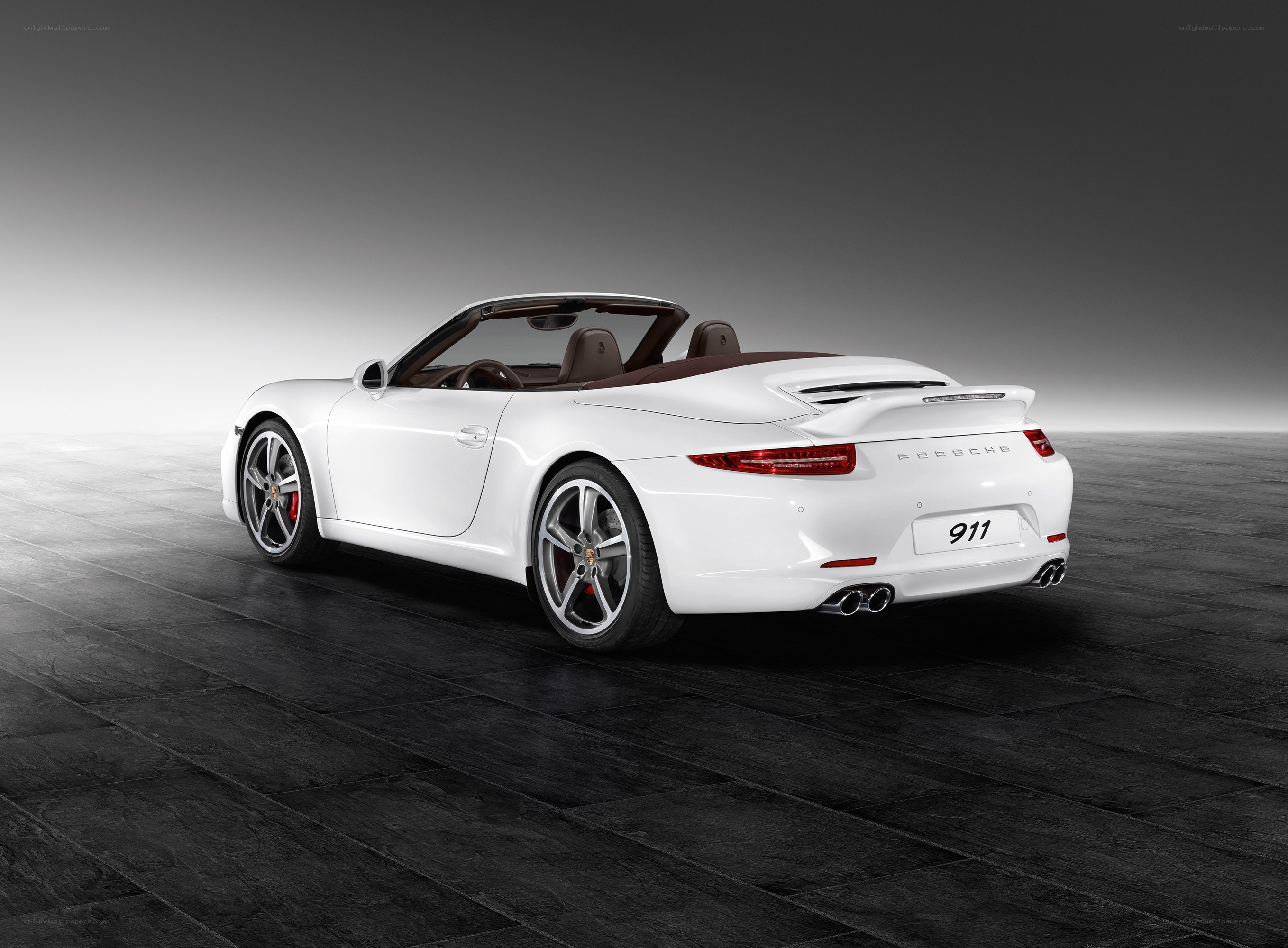 White Porsche 911 convertible