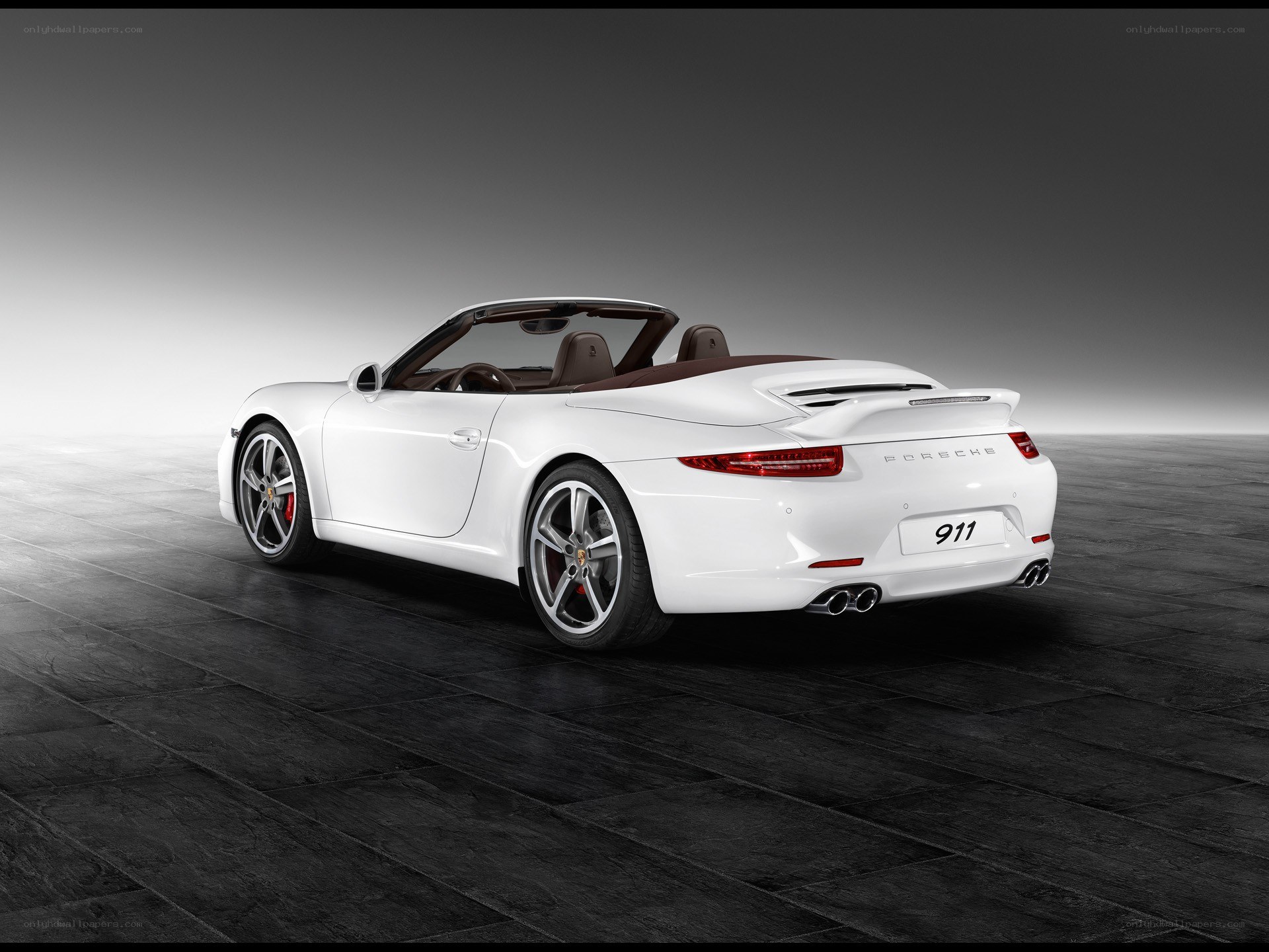 White Porsche 911 convertible