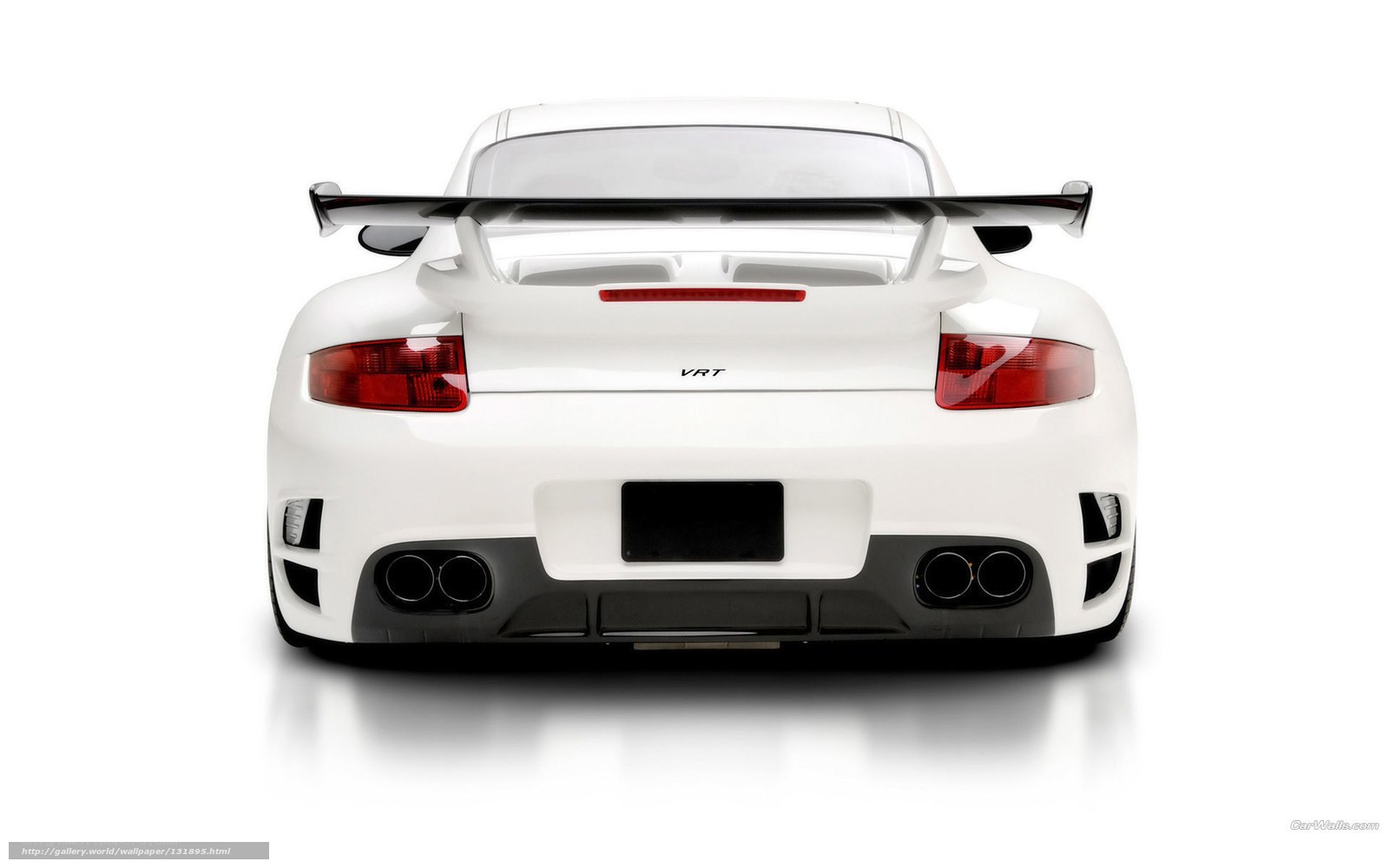 white porsche 911 vrt rear view