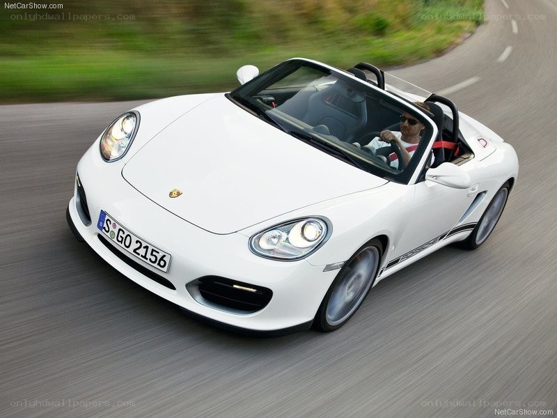 white porsche boxster driving