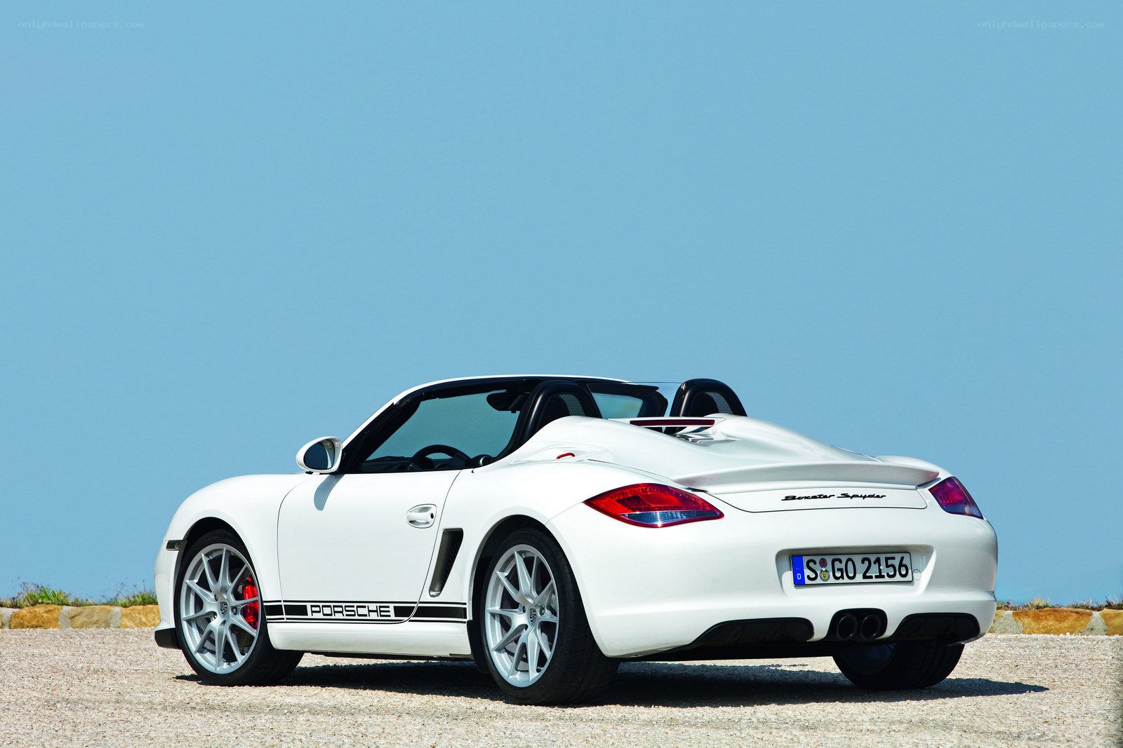 White Porsche Boxster Spyder