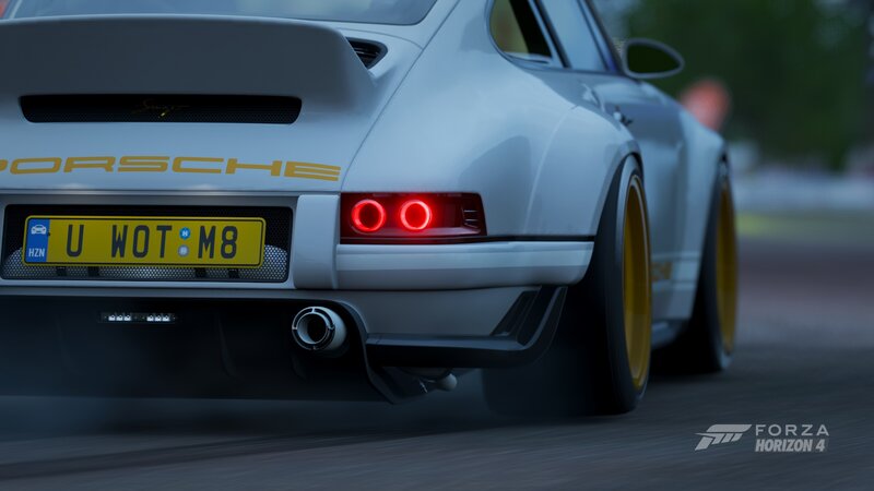 White Porsche Car — Dynamic