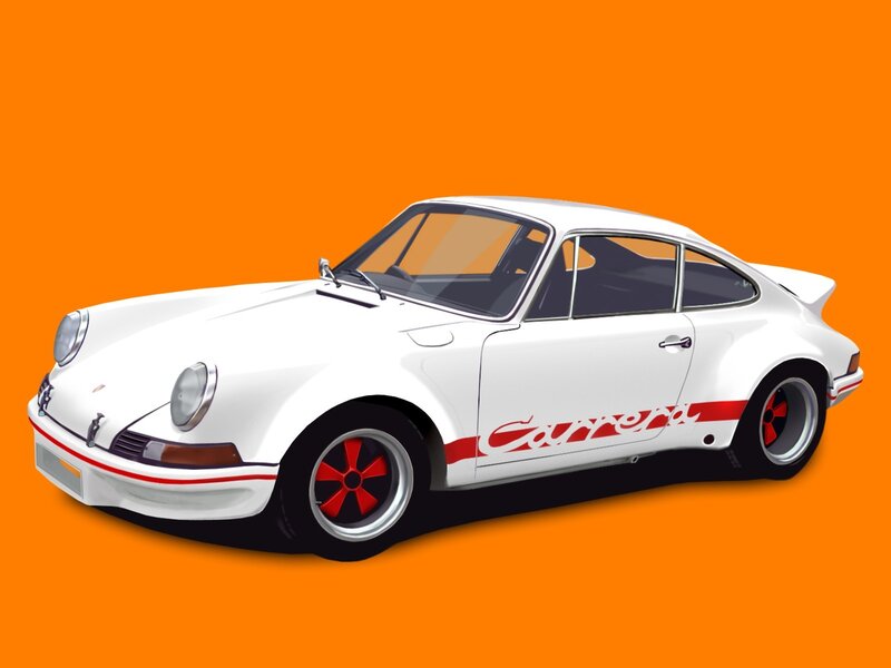 White Porsche Carrera sports car