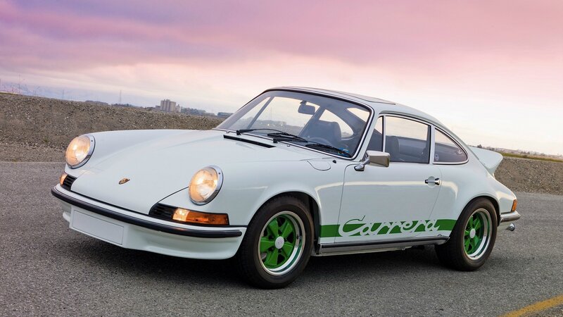 White Porsche Carrera sports car