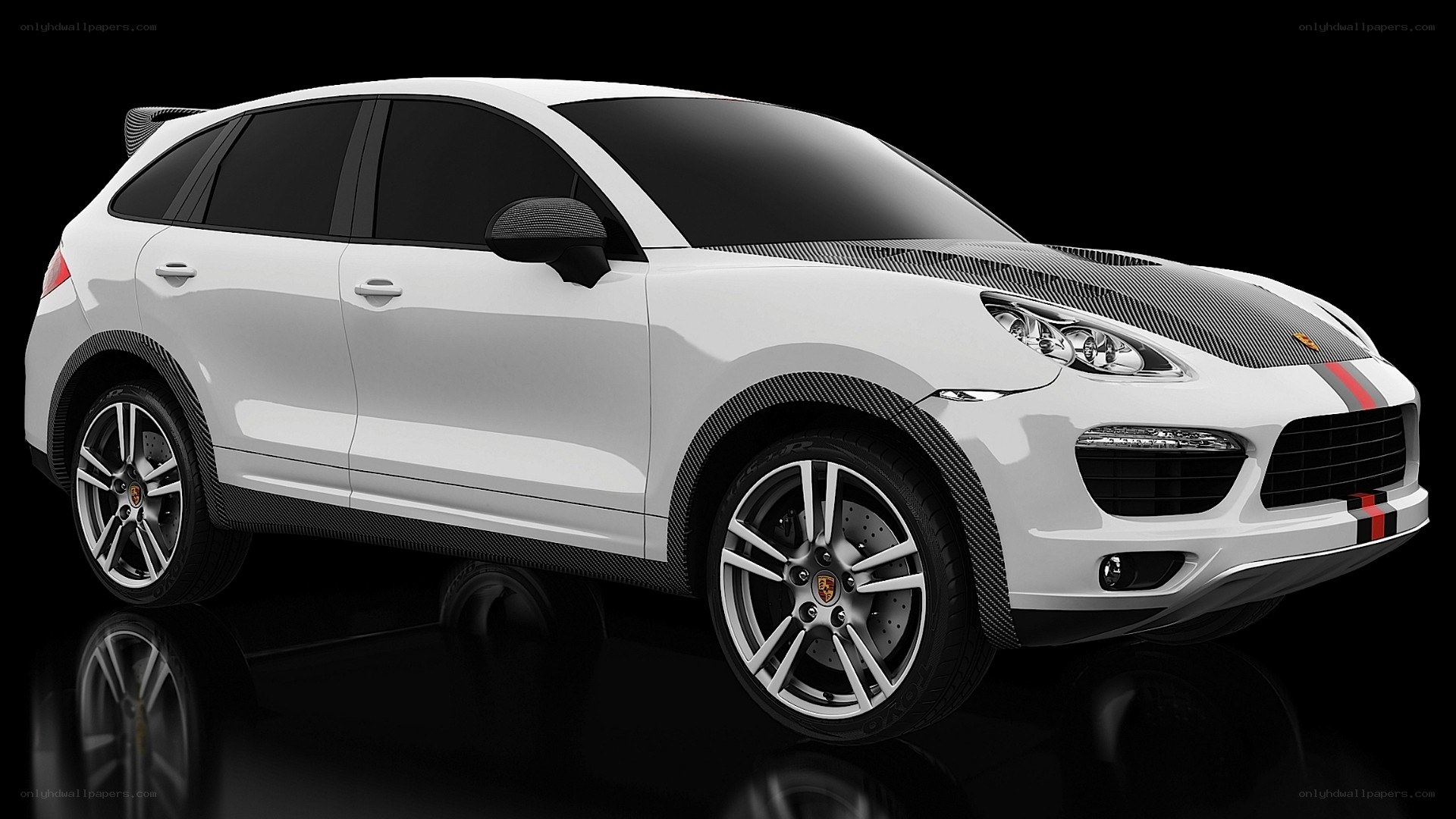 white porsche cayenne suv