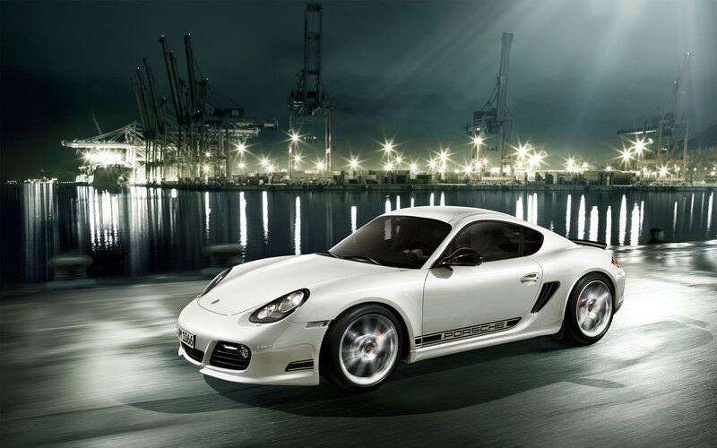 White Porsche Cayman — Dramatic