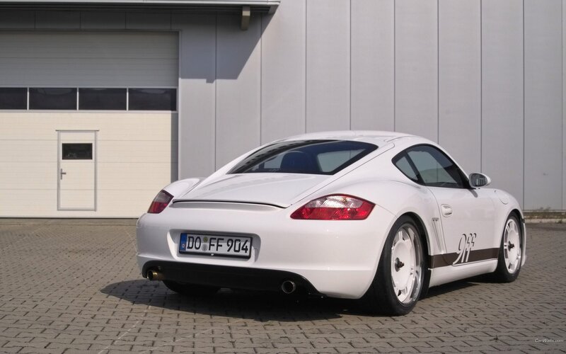 white porsche cayman sports car