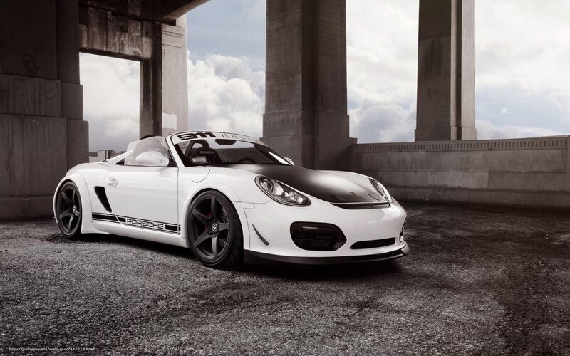White Porsche Convertible — Dramatic, Afternoon